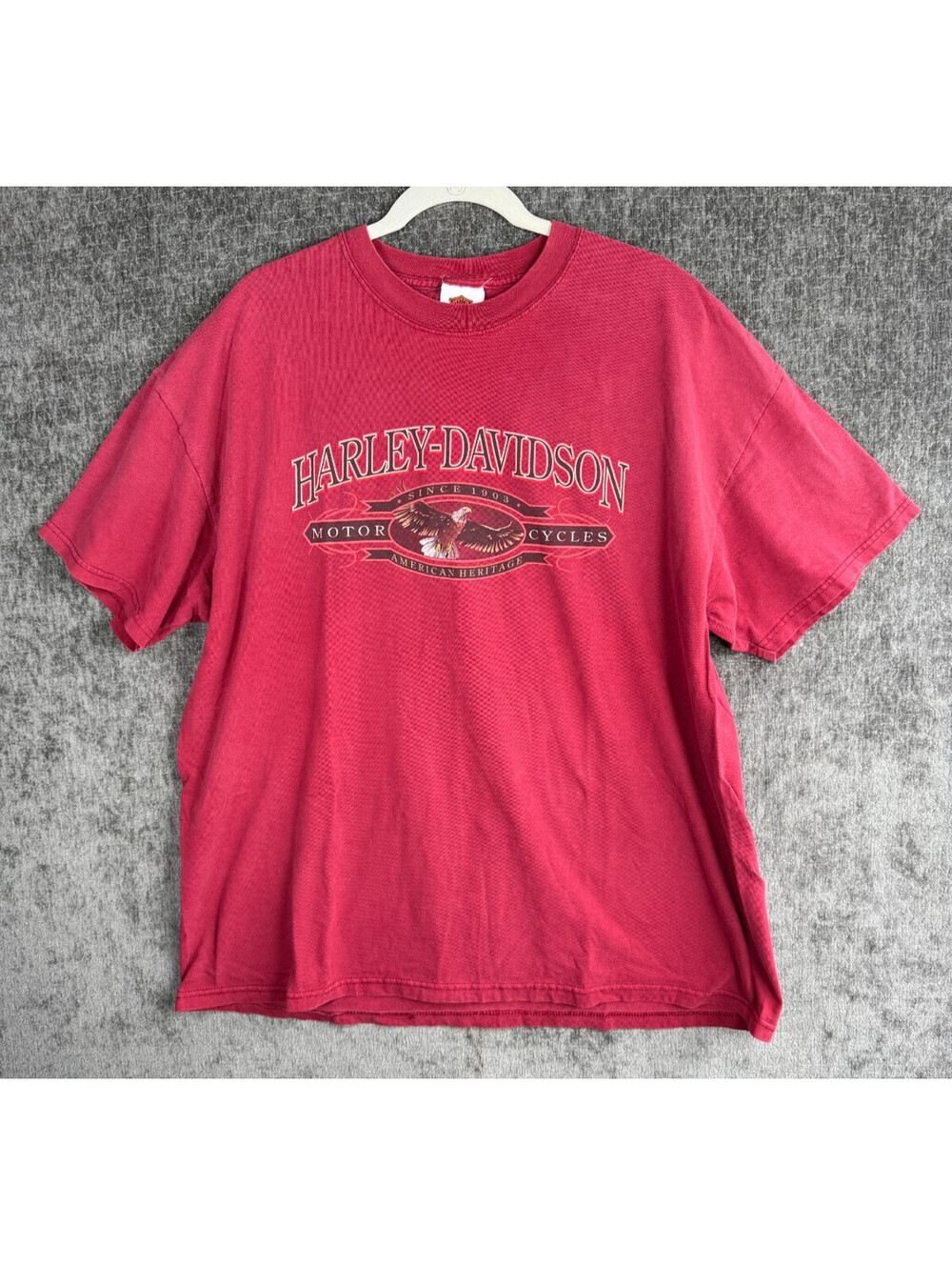 Vintage Harley Davidson Shirt Mens 2XL Red Eagle Scottsdale AZ Hacienda USA Made